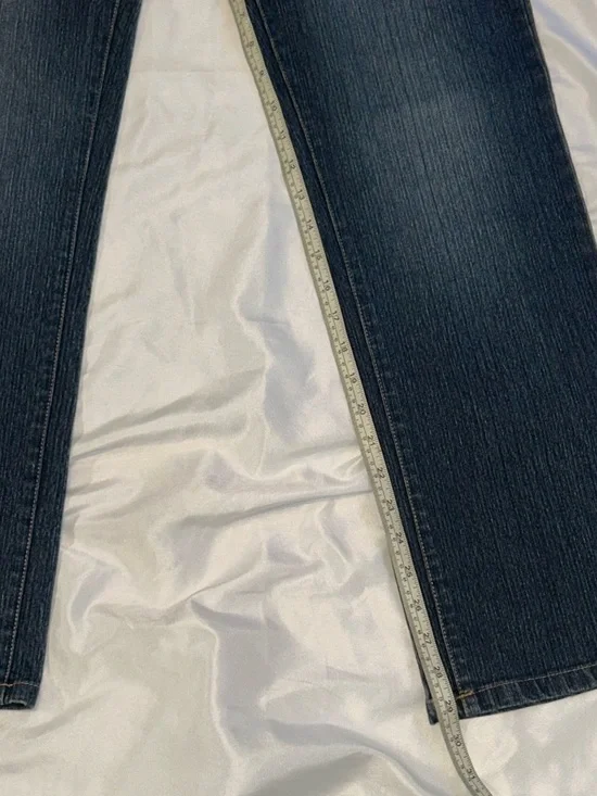 Erica Brooke Women's Dark Blue Flare Jeans with Zip Pocket Details - Picture 4 of 5